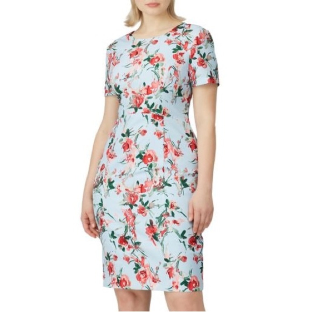 {Black Halo} Jodee Floral Short Sleeve Sheath Dress, Size 8